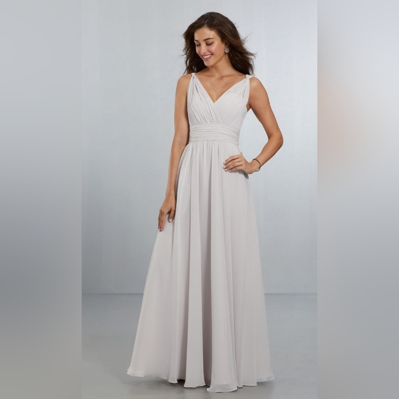 New Morilee Chiffon Bridesmaids Dress Sky Blue size 8 - Picture 1 of 4